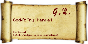 Godány Mendel névjegykártya